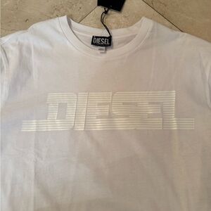 Diesel White Logo Men's Tee